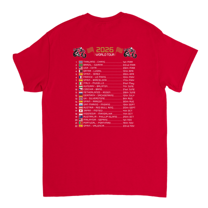 Francesco Pecco Bagnaia 2026 MotoGP Race Calendar T-Shirt