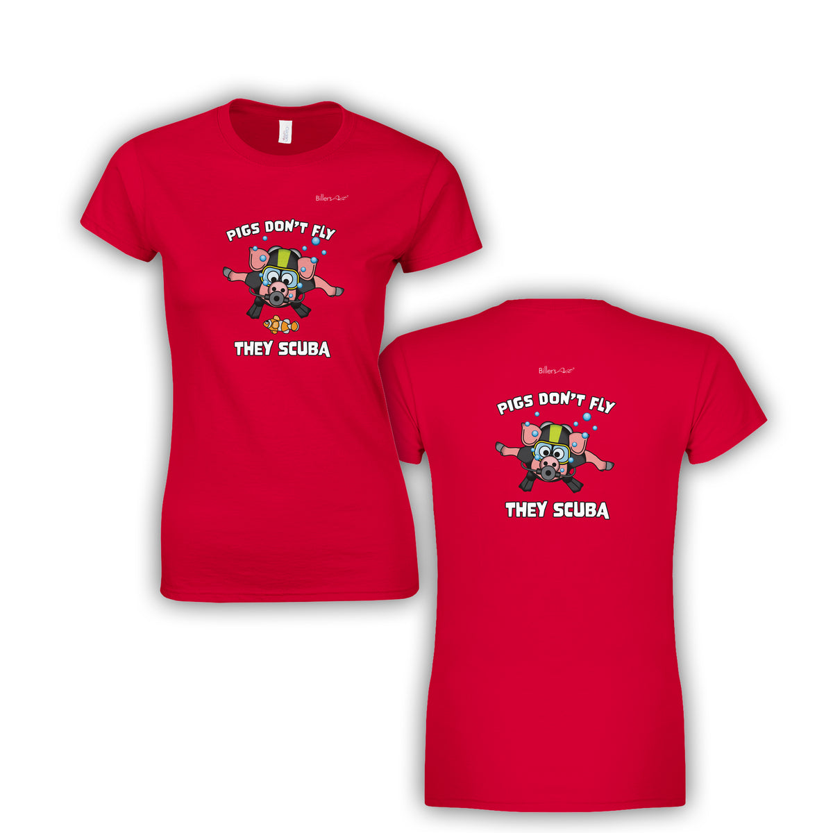 Pigs Don't Fly - Scuba Diving Womens' Slim Fit T-Shirt