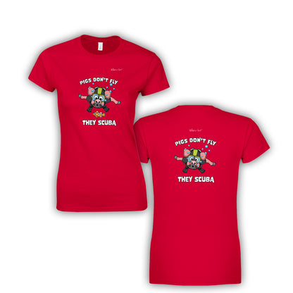 Pigs Don't Fly - Scuba Diving Womens' Slim Fit T-Shirt