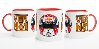 Max Verstappen Formula 1 Helmet and VER No.1 Mug