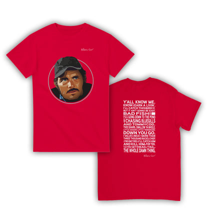 Jaws Movie T Shirt - Sam Quint Quote - T Shirt Film Illustration