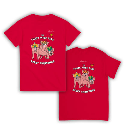 Three Wise Pigs Fun Christmas T-Shirt