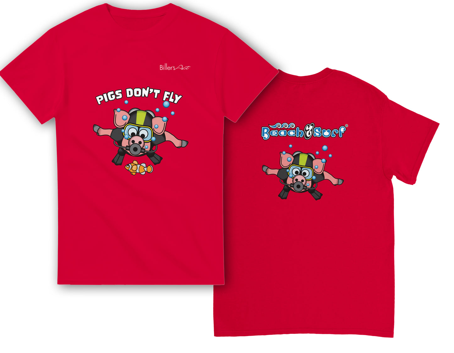 Pigs Don't Fly - Scuba Diving T-Shirt - Beach & Sure Leisure Wear