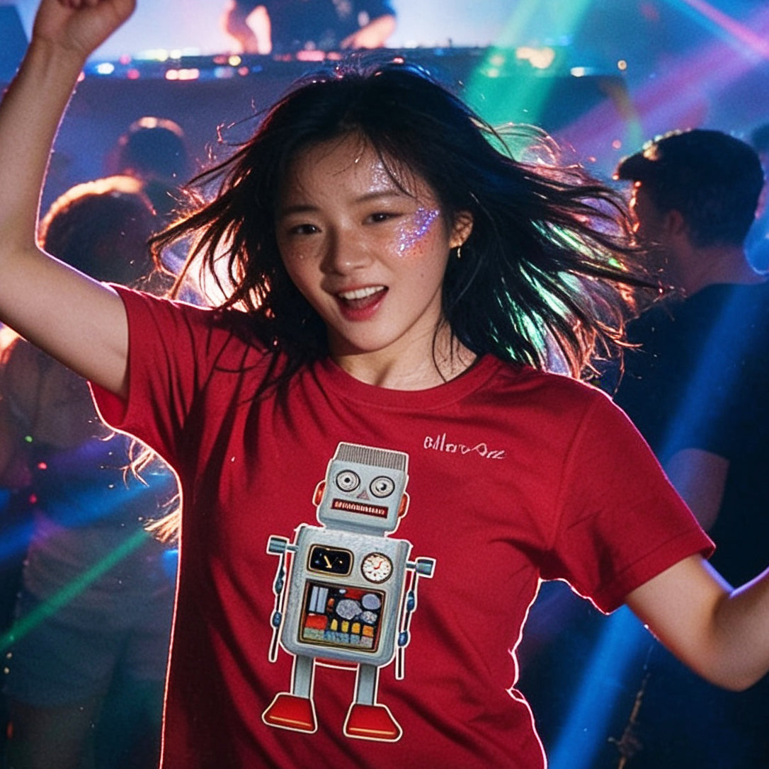 RetRobots Coil Head Women's Slim Fit T-Shirt