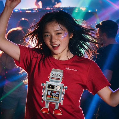 RetRobots Coil Head Women's Slim Fit T-Shirt