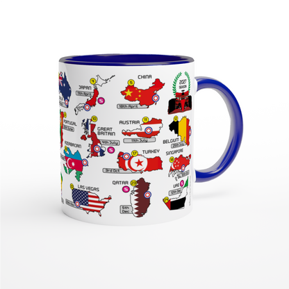 Formula 1 2027 Calendar Mug with Countries and Flags