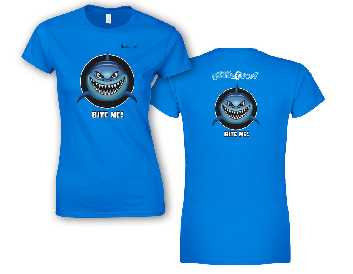 BEACH & SURF Leisure Wear - Bite Me Shark Womens Slim Fit T-Shirt