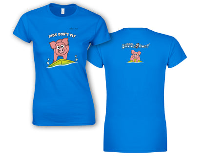 Pigs Don't Fly - Surfing - Beach & Sure Leisure Wear Womens' Slim Fit T-Shirt