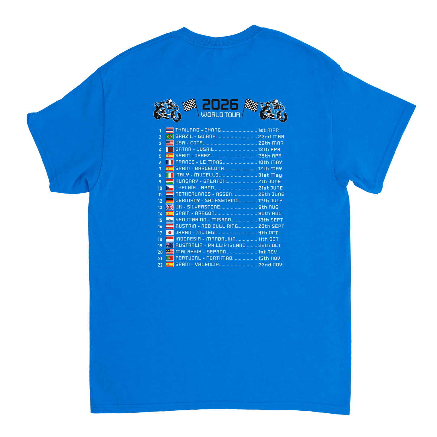 Fabio Quartararo 2026 MotoGP Race Calendar T-Shirt
