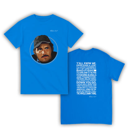 Jaws Movie T Shirt - Sam Quint Quote - T Shirt Film Illustration