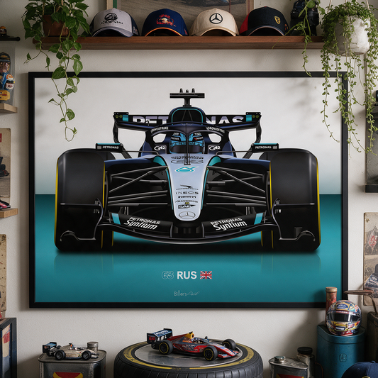 George Russell Formula 1 Mercedes 2026 Racing Car Print