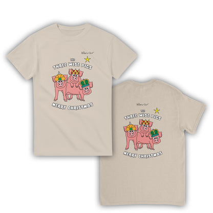 Three Wise Pigs Fun Christmas T-Shirt