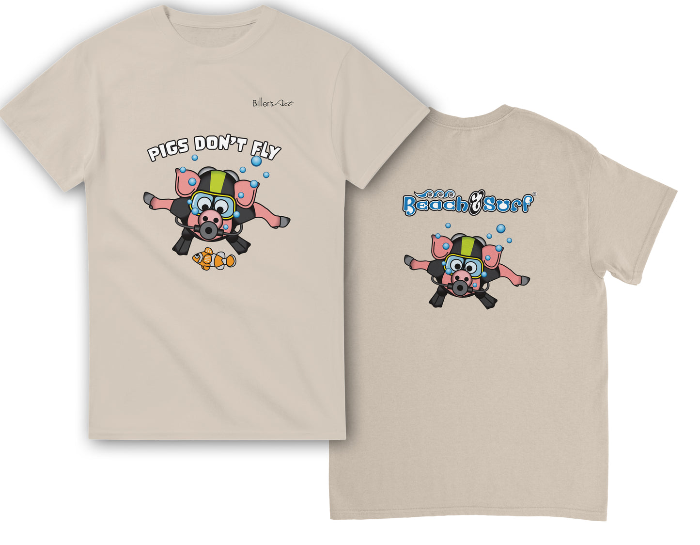 Pigs Don't Fly - Scuba Diving T-Shirt - Beach & Sure Leisure Wear