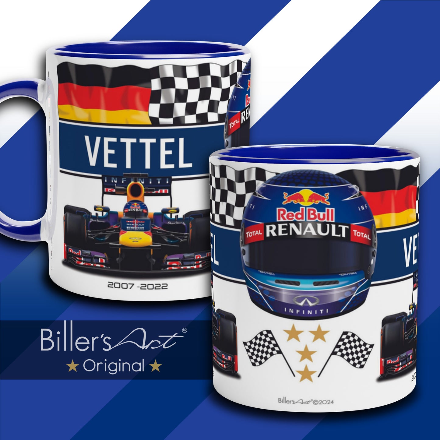 Classic World Champion Sebastian Vettel's Car & Helmet Formula 1 Mug