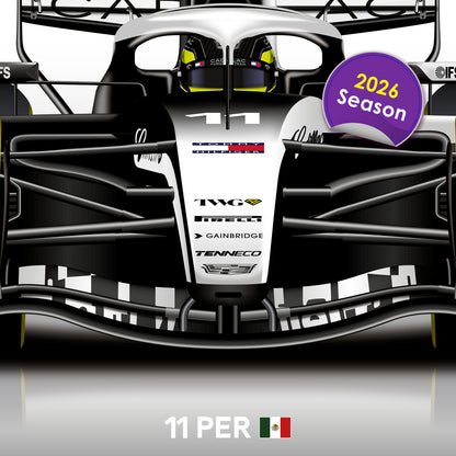 Sergio Perez Formula 1 Cadilac 2026 Racing Car Print