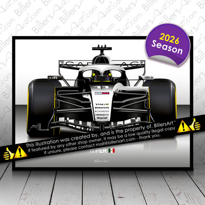 Sergio Perez Formula 1 Cadilac 2026 Racing Car Print