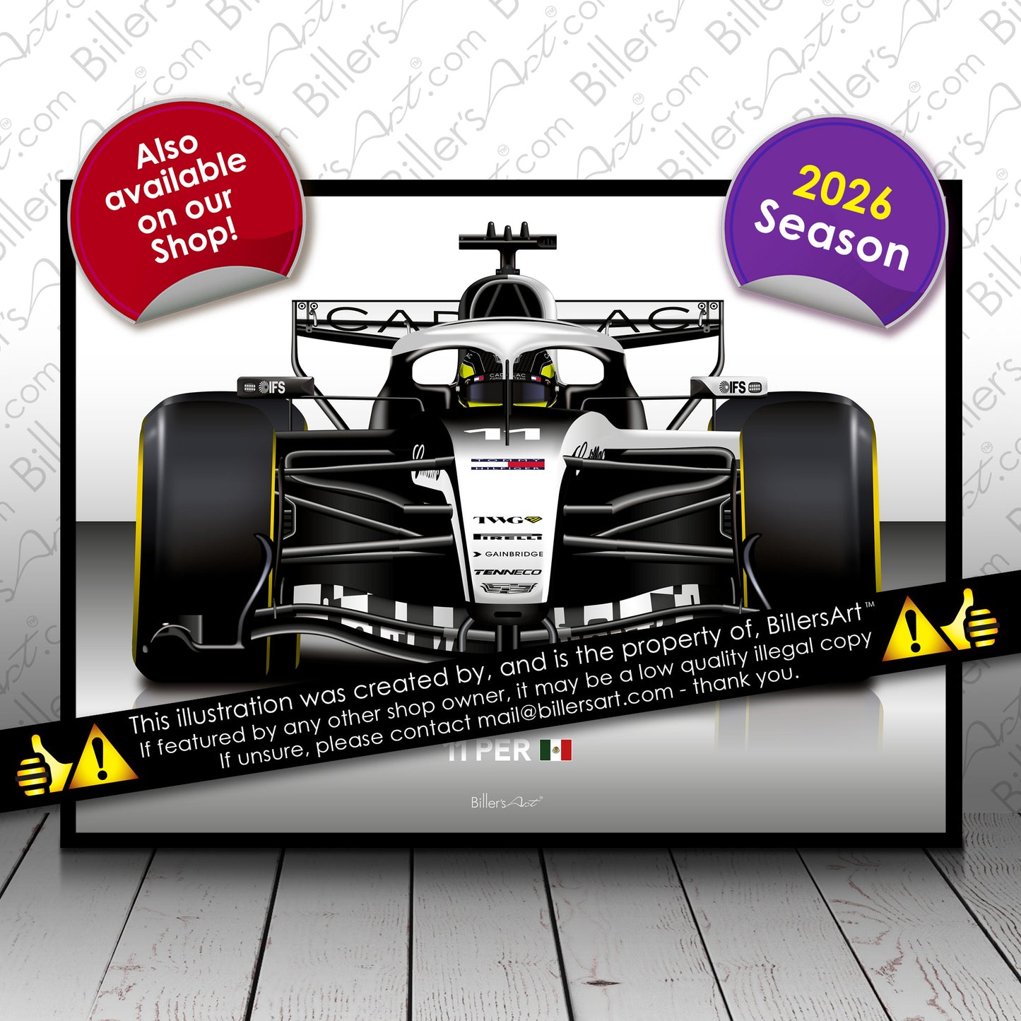 Sergio Perez Formula 1 Racing Helmet 2026 Cadilac Print