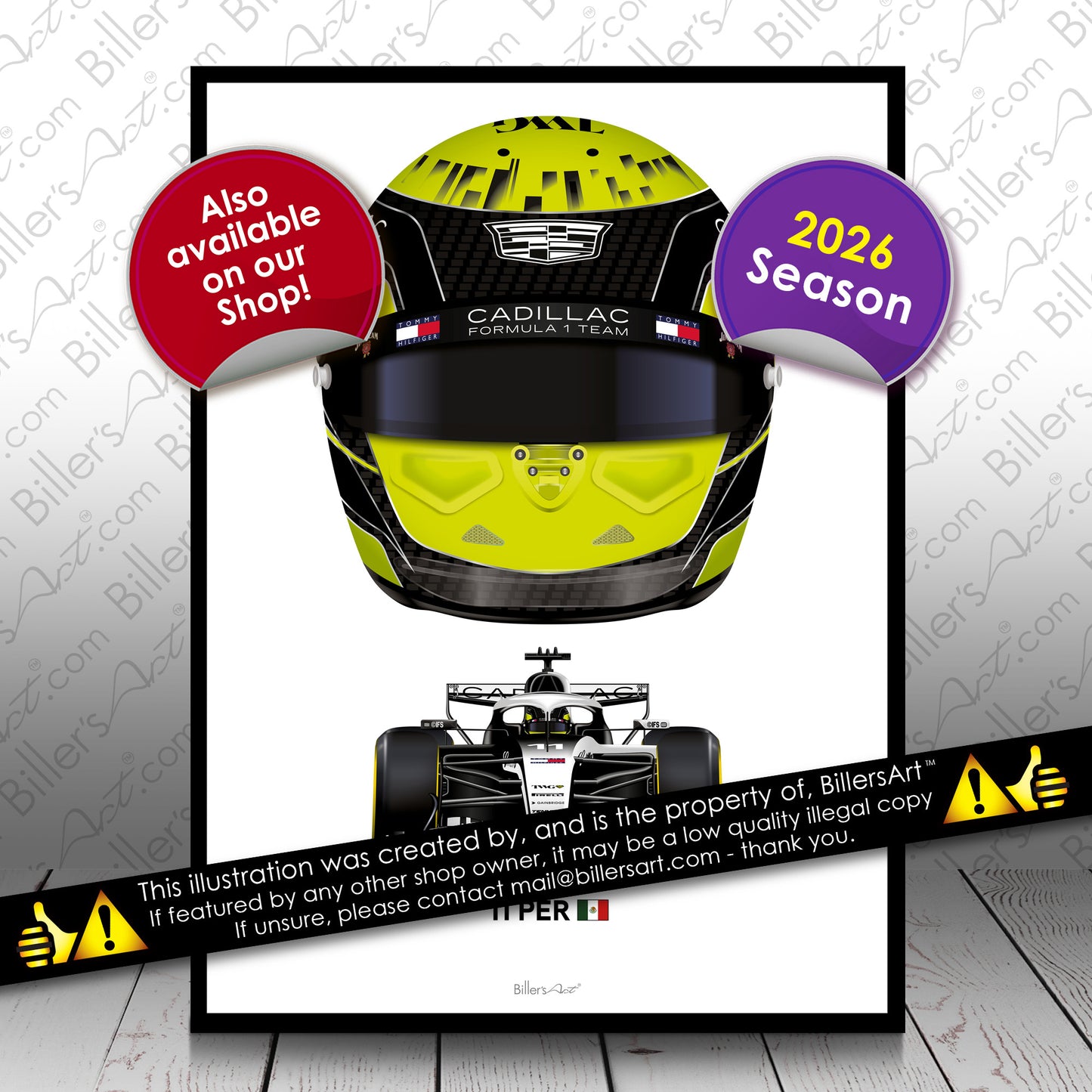 Sergio Perez Formula 1 Cadilac 2026 Racing Car Print