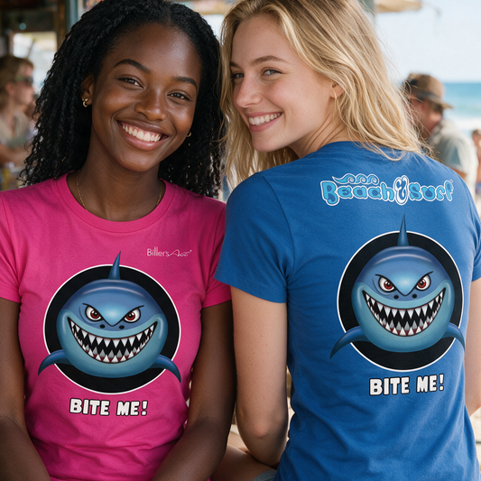 BEACH & SURF Leisure Wear - Bite Me Shark Womens Slim Fit T-Shirt