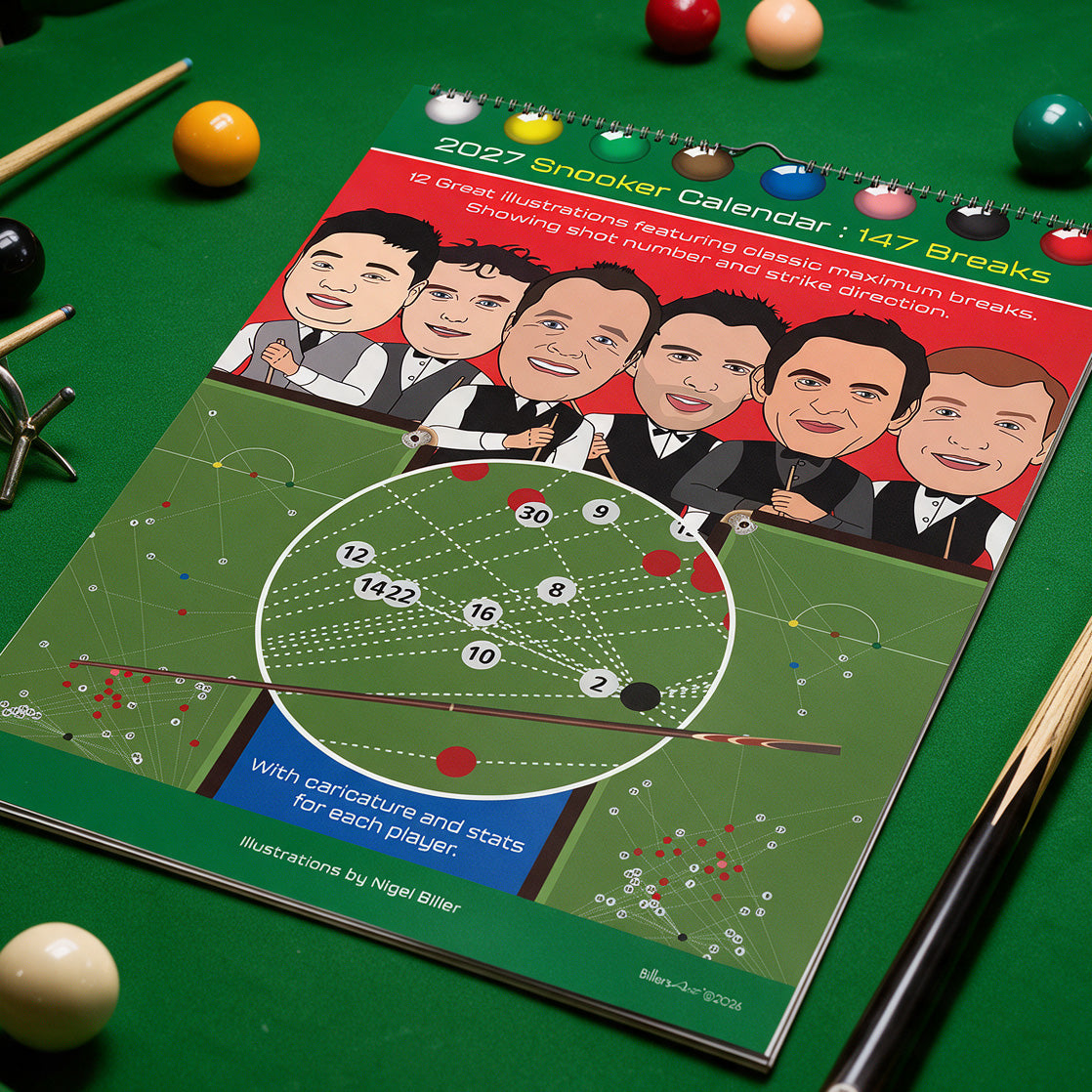 Snooker 2027 Christmas Calendar of Maximum 147 Breaks