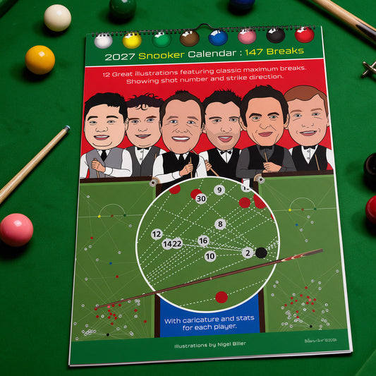 2027 Snooker Calendar of Maximum 147 Breaks