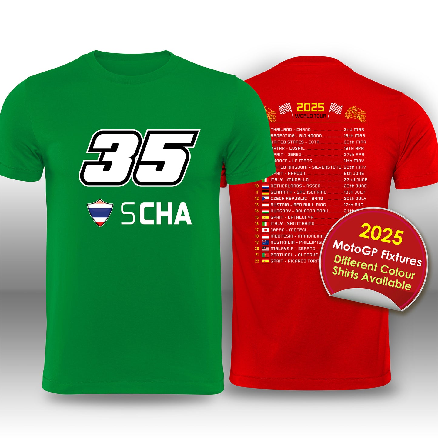 Somkiat Chantra 2025 MotoGP Race Calendar T-Shirt