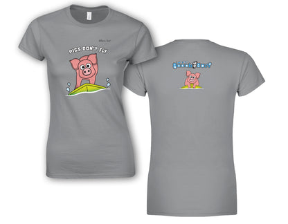 Pigs Don't Fly - Surfing - Beach & Sure Leisure Wear Womens' Slim Fit T-Shirt