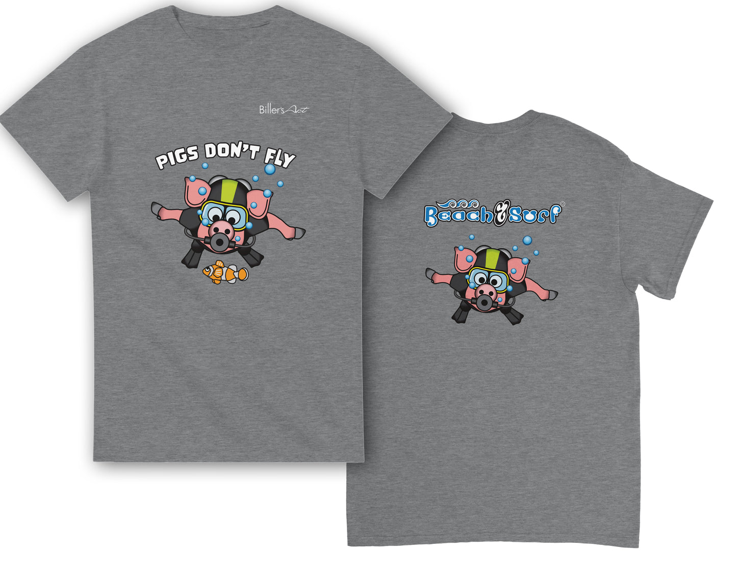 Pigs Don't Fly - Scuba Diving T-Shirt - Beach & Sure Leisure Wear
