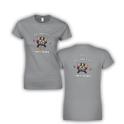 Pigs Don't Fly - Scuba Diving Womens' Slim Fit T-Shirt