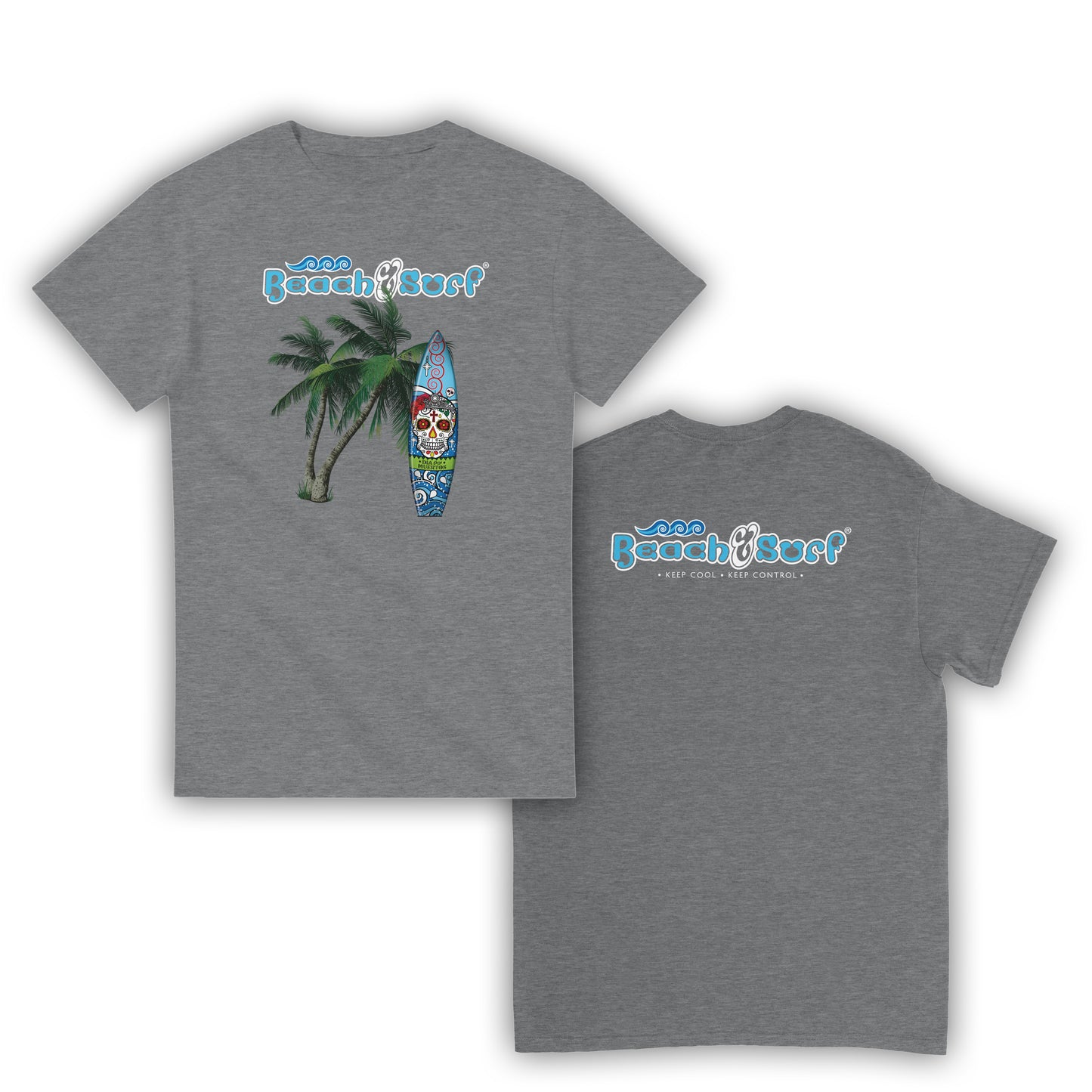 Day of the Dead Surf Board T-Shirt - BEACH & SURF Leisure Wear