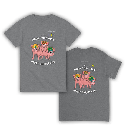 Three Wise Pigs Fun Christmas T-Shirt