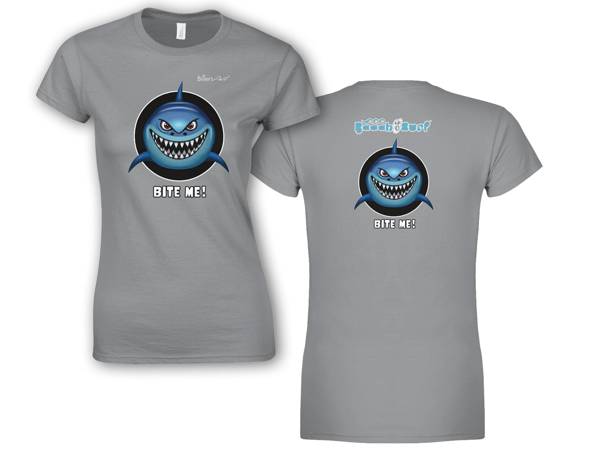 BEACH & SURF Leisure Wear - Bite Me Shark Womens Slim Fit T-Shirt