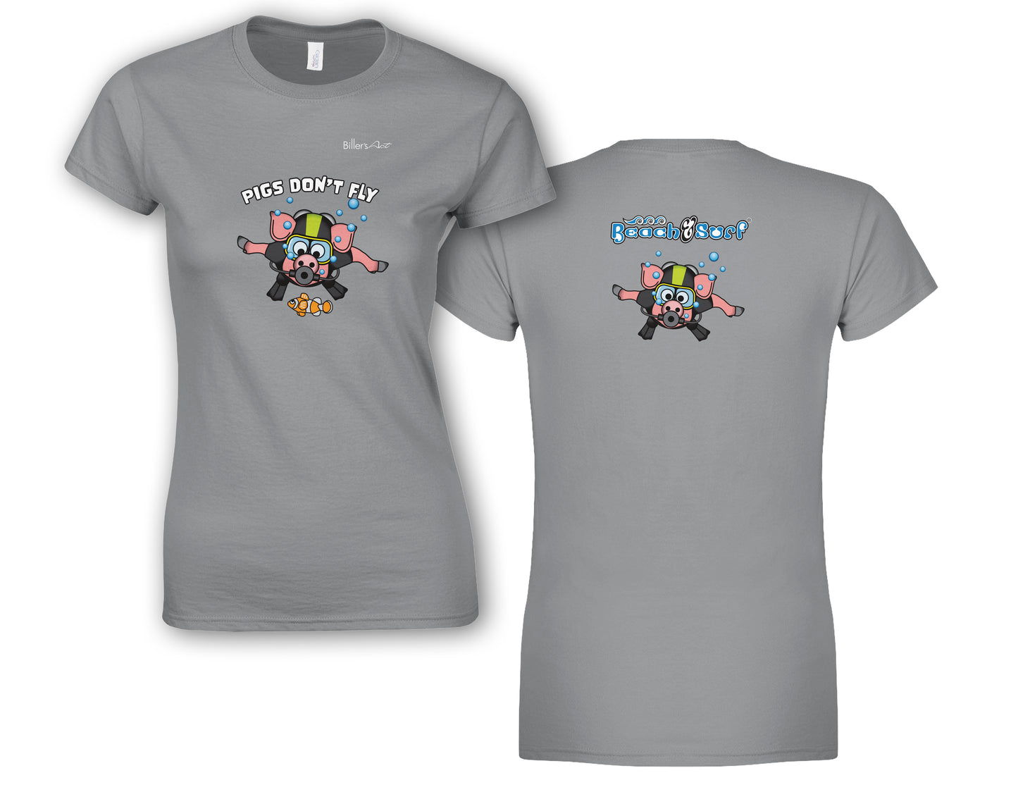 Pigs Don't Fly - Scuba Diving - Beach & Sure Leisure Wear Womens' Slim Fit T-Shirt