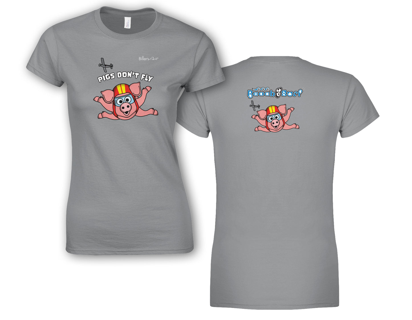 Pigs Don't Fly - Sky Diving - Beach & Sure Leisure Wear Womens' Slim Fit T-Shirt