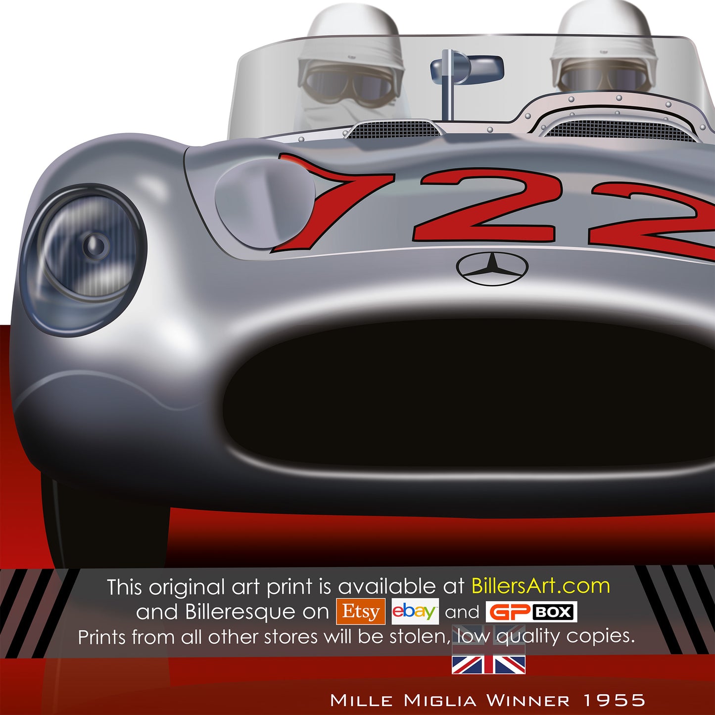 Sterling Moss Mercedes 1955 Formula 1 Racing Car Print