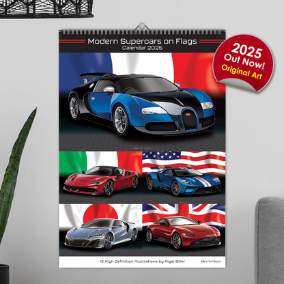 2025 Supercars Calendar on Flag Backgrounds