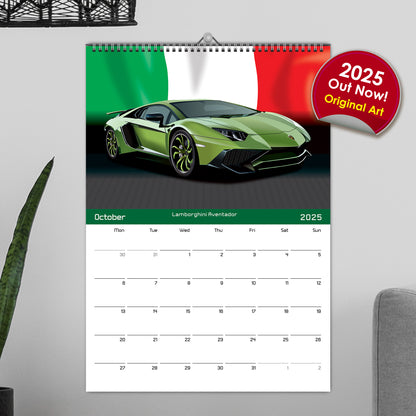 2025 Supercars Calendar on Flag Backgrounds