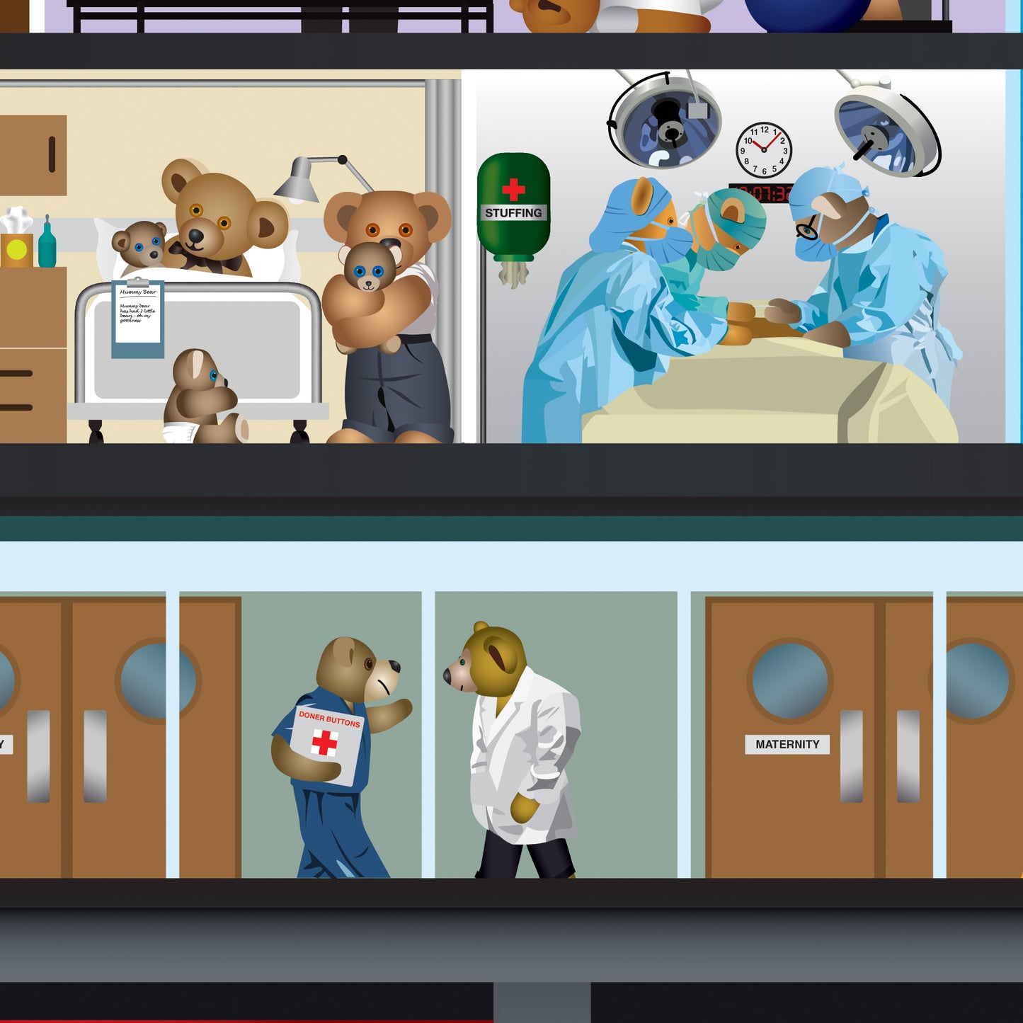 Teddy Bear Hospital Animal Poster Print