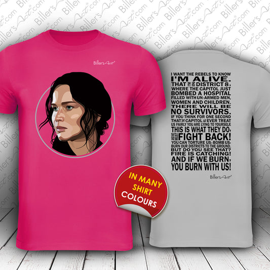 The Hunger Games Movie T Shirt - Katniss Everdeen Quote - T Shirt Film