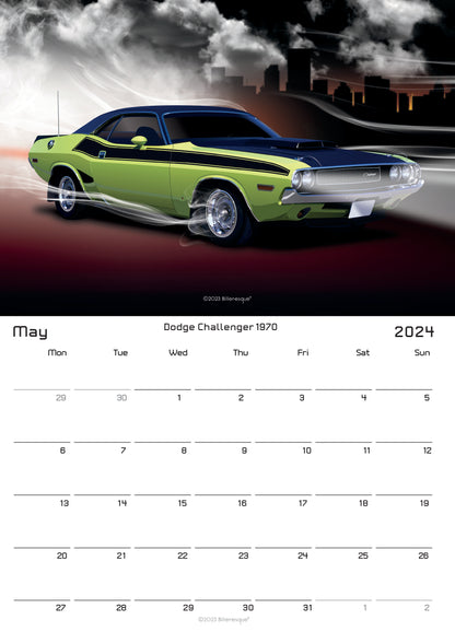 American Muscle Car 2024 Calendar - classic US car calendar