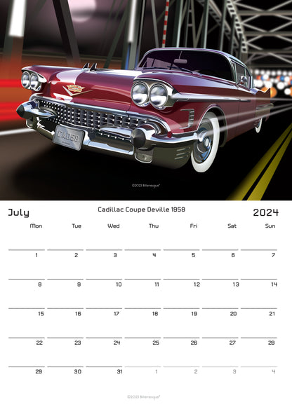 American Muscle Car 2024 Calendar - classic US car calendar