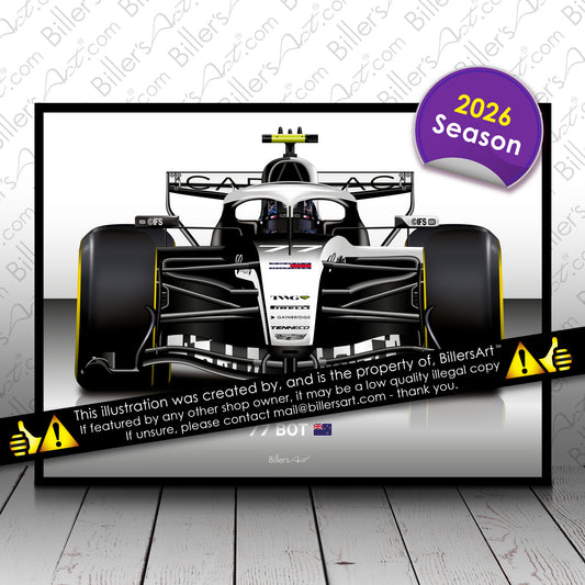 Valtteri Bottas Formula 1 Cadilac 2026 Racing Car Print