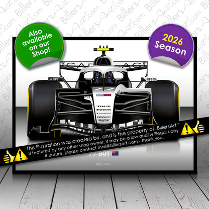 Valtteri Bottas Formula 1 Racing Helmet 2026 Cadilac Print