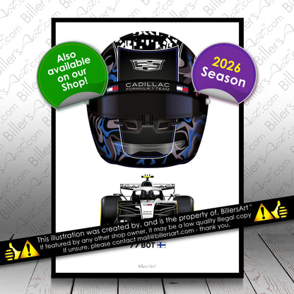 Valtteri Bottas Formula 1 Cadilac 2026 Racing Car Print