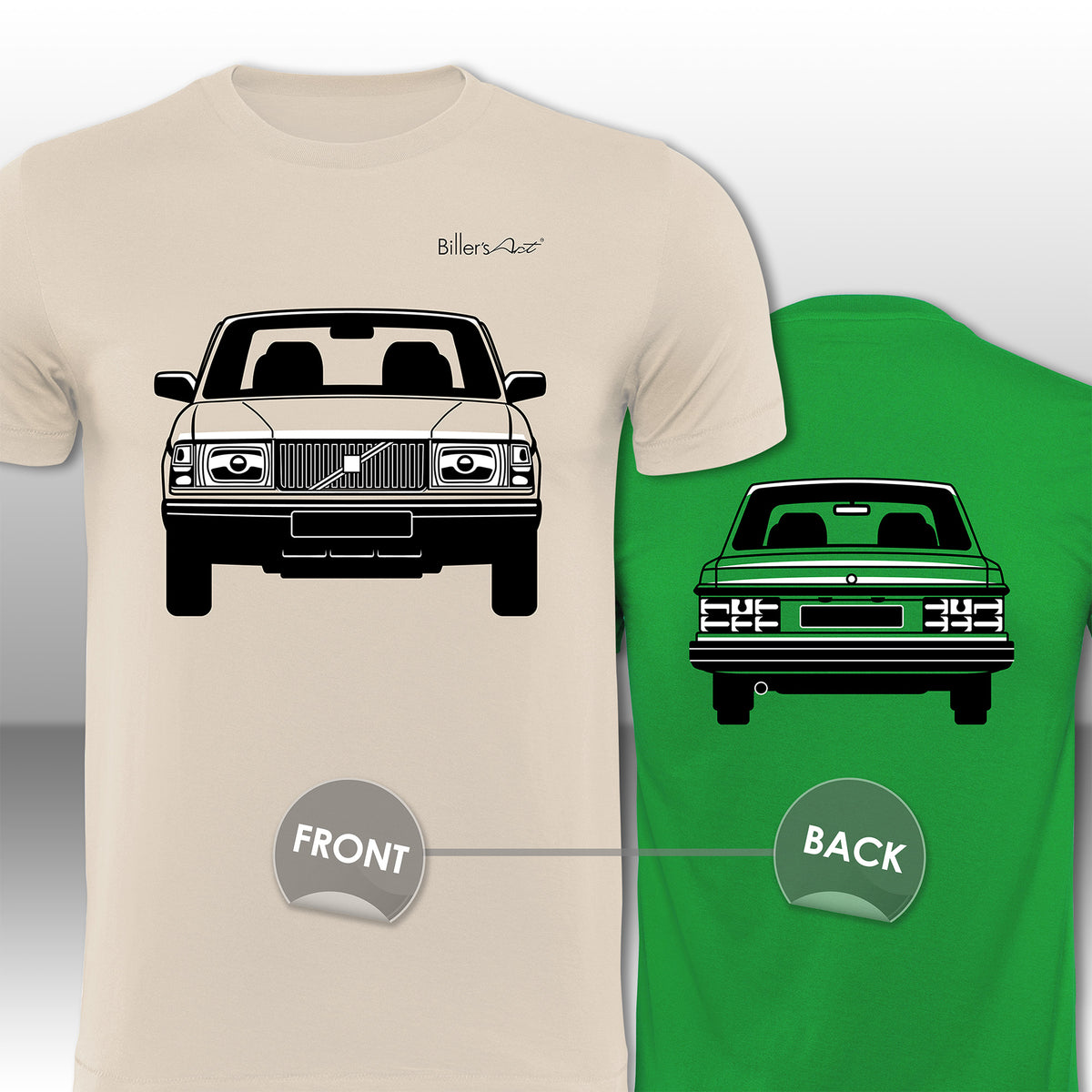 Volvo 240 1993 Front View High Quality T-Shirt