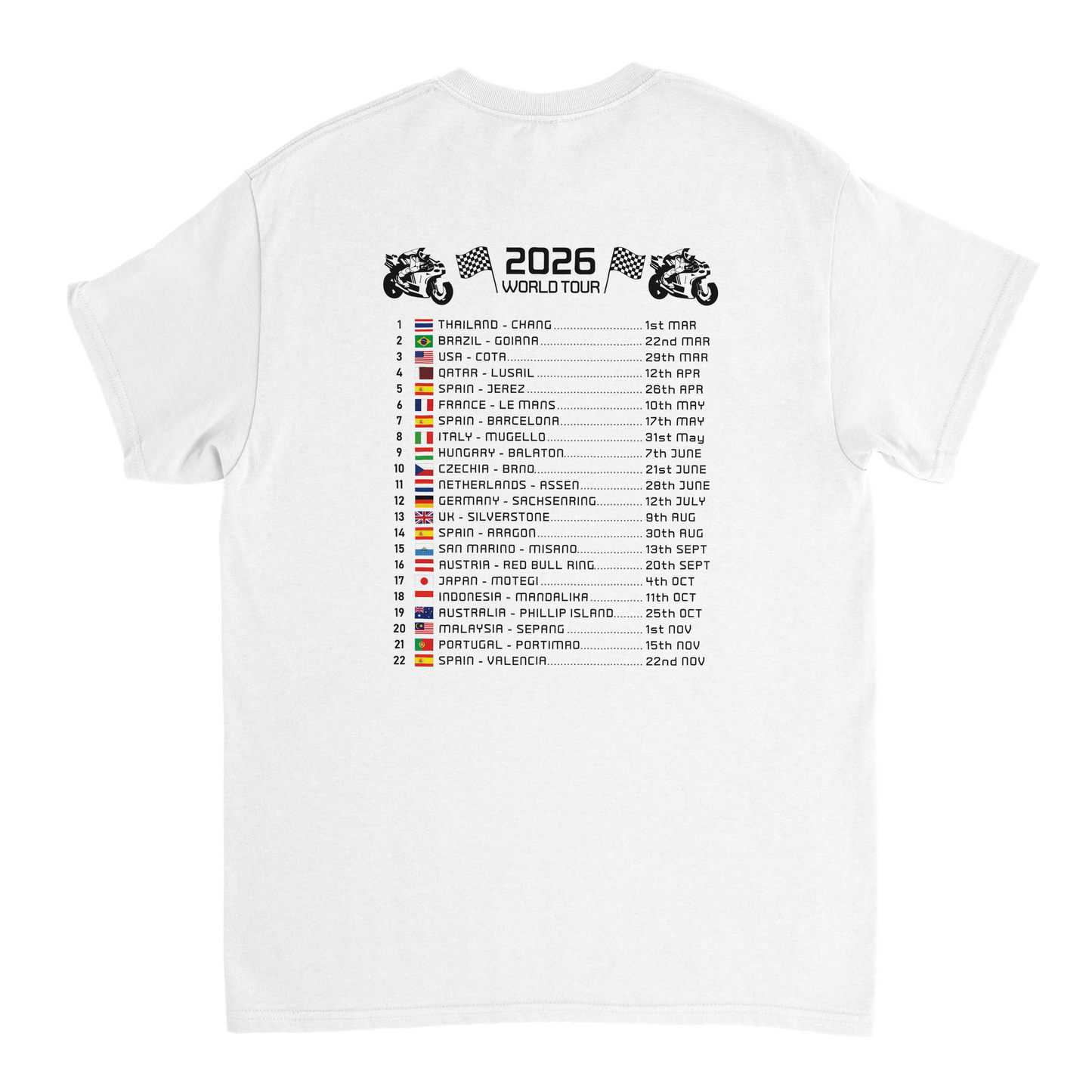 Pedro Acosta 2026 MotoGP Race Calendar T-Shirt