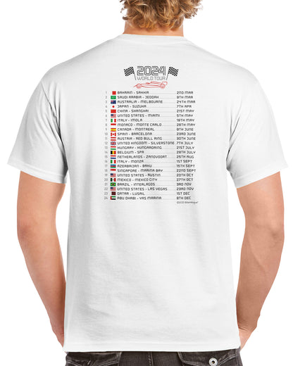 Daniel Ricciardo Formula 1 2024 Race Calendar T-Shirt