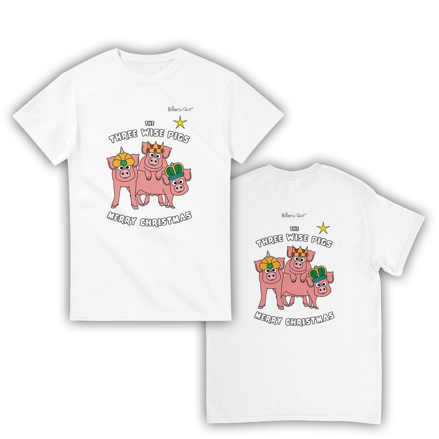 Three Wise Pigs Fun Christmas T-Shirt