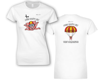 Pigs Don't Fly - Sky Diving - Beach & Sure Leisure Wear Womens' Slim Fit T-Shirt