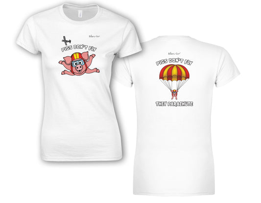 Pigs Don't Fly - Sky Diving - Beach & Sure Leisure Wear Womens' Slim Fit T-Shirt